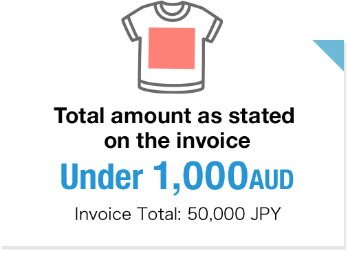 Total amount as stated on the invoice under 1,000 AUD
