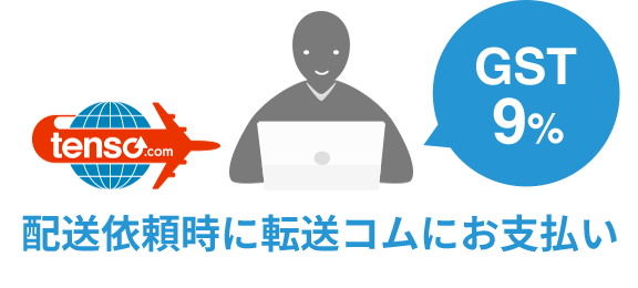 配送依頼時にtensoにお支払い GST9%